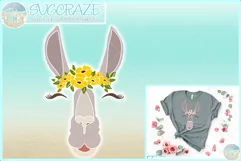 Llama Face With Flower Headband SVG | Llama SVG Product Image 1