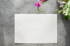 Floral template empty paper mockup orchid flower stock photo Product Image 1