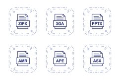 Set Of File Formats Icons Product Image 1
