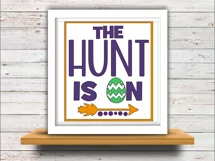 Easter svg SVG DXF JPEG Silhouette Cameo Cricut Hunt is on svg iron on Easter eggs svg Egg hunt svg Product Image 1