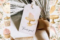 Elegant Pink Cake Watercolor Clipart Product Image 4