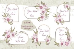 Floral orhids frame bundle | Watercolor clipart PNG Product Image 1