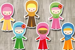 Muslim Hijab Girls - Islam women clipart - Ramadhan graphics Product Image 3