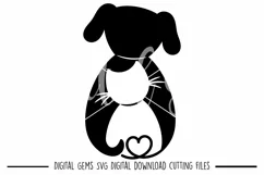 Cat and Dog lover SVG / PNG / EPS / DXF files Product Image 1