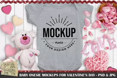 Baby Bodysuit Mockups for Valentine's Day | Baby Mockup Product Image 2