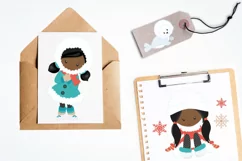 African American Winter Inuit Girls graphics - vectors Product Image 3