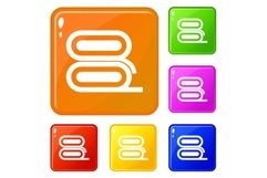 Fabric icons set vector color Product Image 1