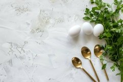 Flatlay photo, marble kitchen counter with copy space Product Image 1