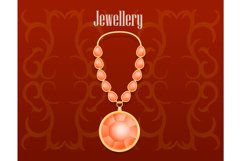 Garnet jewellery concept background, realistic style Product Image 1