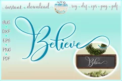 Believe Horizontal Wood Sign SVG Dxf Eps Png PDF Product Image 1
