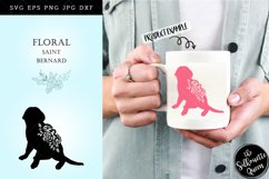 Floral Saint Bernard Dog svg file for cricut, for silhouette Product Image 1