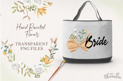 Cotton Florals 6 Bouquets Watercolor Cream Mustard Flowers Product Image 3