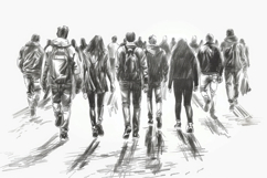 People Walking Background Wallpaper Product Image 1