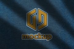 Fabric Logo Mockup with window sunlight Effects Product Image 1