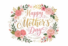 Watercolor lettering Happy Mother's Day Product Image 1