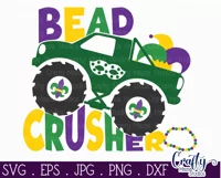 Bead Crusher Monster Truck | Kids Mardi Gras Svg File Product Image 2