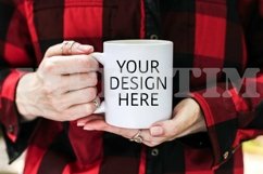 White coffee mug mockup 11 oz Cup mockup in hands Product Image 1