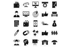 Business start up icons set, simple style Product Image 1