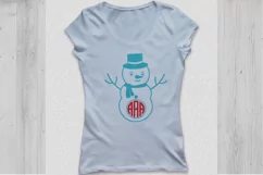 Snowman SVG, Christmas SVG, Snowman Monogram Svg, Christmas. Product Image 3