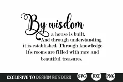 By Wisdom a House Is Made SVG, Farmhouse Sign SVG Product Image 2