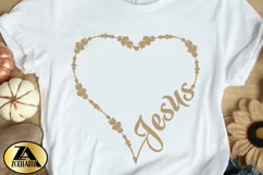 Jesus SVG PNG EPS DXF Floral Heart SVG Monogram SVG Cut file Product Image 9