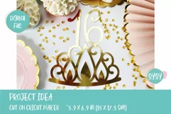 16th Birthday Cake Topper svg with Crown | Sixteen Birthday Product Image 4
