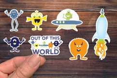 Out Of This World Alien Space Sticker svg file | png file | Product Image 1