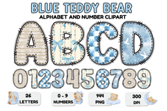 Blue Teddy Bear Alphabet PNG - Letters &amp; Numbers Clipart Product Image 1