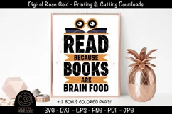 Read Because Books Are Brain Food - Kids Library Books SVG Product Image 2
