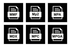 Set Of File Formats Icons Product Image 1
