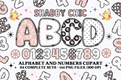 Shabby Chic letters doodle, shabby chic png alphabet clipart Product Image 1