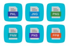 Set Of File Formats Icons Product Image 1