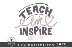 Teach Love Inspire SVG | Teacher SVG | Back To School SVG Product Image 3