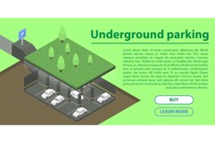 Underground parking concept banner, isometric style Product Image 1