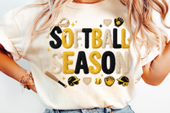 Softball Season Faux Knit PNG Product Image 1