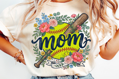 Softball Mom Floral PNG Product Image 10