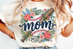 Baseball Mom Floral PNG Product Image 4