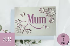 3D Floral Mum card| Paper cutting | Mother’s Day card SVG. Product Image 2