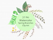 Watercolor Spring Branches Clip Art Product Image 1