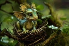Mystical dragon hatchling in nest Product Image 1