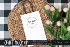 White gift bag Flower sticker MOCKUP| PSD & JPEG Product Image 1