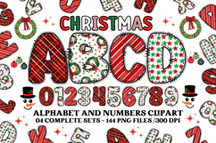 Christmas Alphabet png clipart, christmas letters doodle Product Image 1
