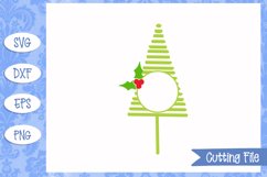 Christmas tree monogram s cut File Product Image 1