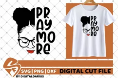 Pray More svg, Afro Woman svg, Believe svg, Afro Puffs svg Product Image 1