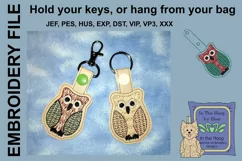 ITH Owl Cookie Vinyl Key Fob or Bag Tag - Snap Product Image 1