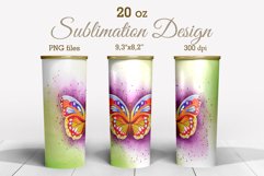 Tumbler Sublimation Design Summer Butterfly / PNG File Product Image 1