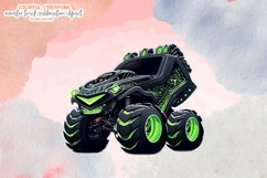 Colorful Cyberpunk Monster Truck Sublimation Clipart Product Image 5