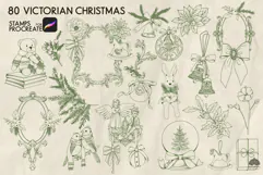 Victorian Christmas Procreate Stamps Product Image 6