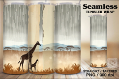 4 Giraffe Tumbler Sublimation, 20 oz Tumbler Wrap Product Image 3