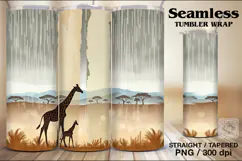 4 Giraffe Tumbler Sublimation, 20 oz Tumbler Wrap Product Image 3